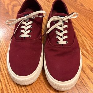Sperry Maroon Canvas Sneakers